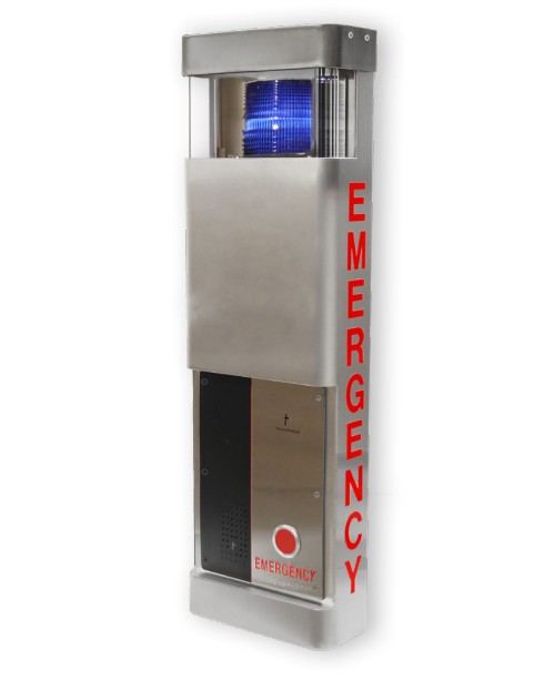 Talk-A-Phone ETPWMS24CFEMRBK | ETP-WMS Wall Mount S with Integrated LED Blue Light and Led Panel