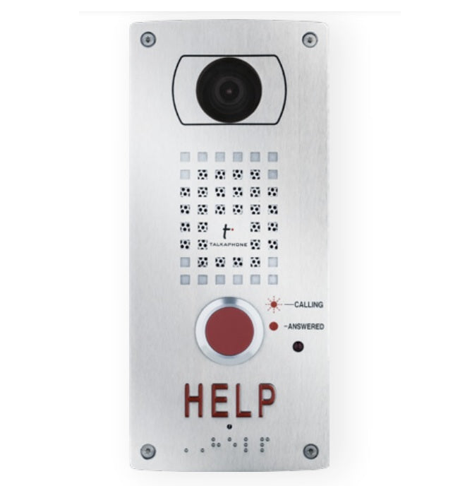 Talk-A-Phone VOIP-221H3-WAV1 | VoIP-220 Series Compact IP Call Station with Help Signage Built-in IP Camera