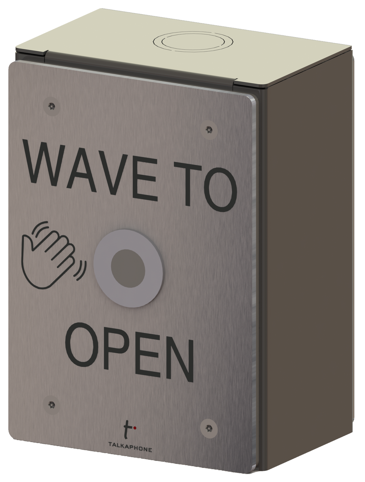 Talk-A-Phone WAV-1-SM-WTO | Surface Mount "Wave To Open" Wavesense Touchless Push Button For Voip-201/221 Series Compact IP Call Stations