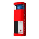 Talkaphone ETP-WM-RD | Painted Red Stainless Steel Wall Mounted Phone Station With Integrated Blue Light/Strobe And Faceplate Light, 120 V Ac. Specify Lettering On Sides With Order