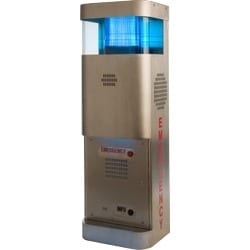 Talkaphone WEBS-WM | Brushed Stainless Steel Wall Mounted Phone Station With Integrated Paging, Blue Light/Strobe And Faceplate Light