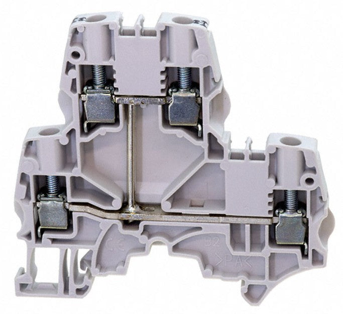 TE Connectivity 1SNK506211R0000 | Screw Clamp Terminal Block, 1-Circuit, Block Feed-Through, 4 Positions, 40 A, 18.4 G, TH35-15, TH35-7.5