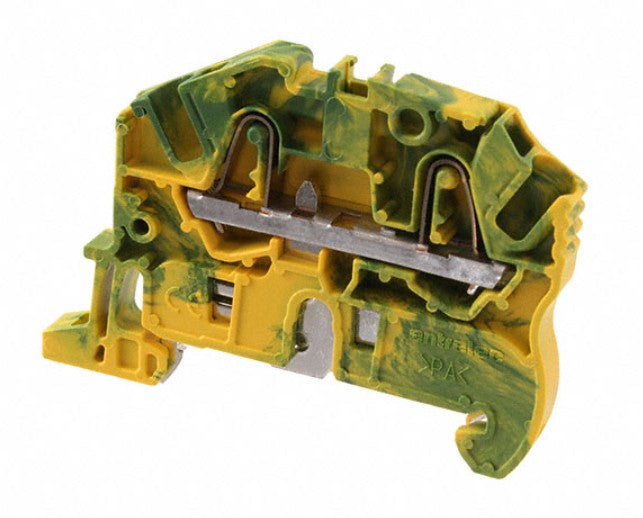 TE Connectivity 1SNK705150R0000 | GROUND TERM BLOCK 2 POLE SPRING 5.2MM SPACING 26-12 AWGGREEN ZK2.5-PE
