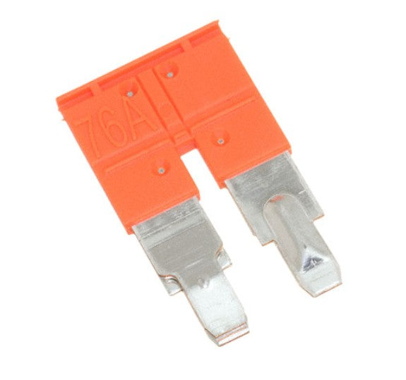 TE Connectivity 1SNK910302R0000 | Jumper Bar, 2-Poles, 76 A, Polyamide, Orange, Contact Current Rating (Max.): 76 A, Screwless