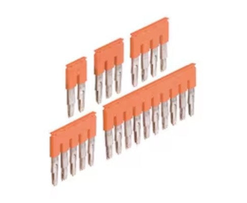 TE Connectivity 1SNK910305R0000 | Jumper Bar, 5-Poles, 76 A, Polyamide, Orange, Contact Current Rating (Max.): 76 A, Screwless