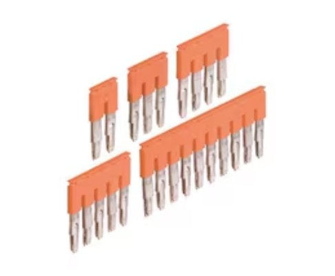 TE Connectivity 1SNK910310R0000 | Jumper Bar, 10-Poles, 76 A, Polyamide, Orange, Contact Current Rating (Max.): 76 A, Screwless