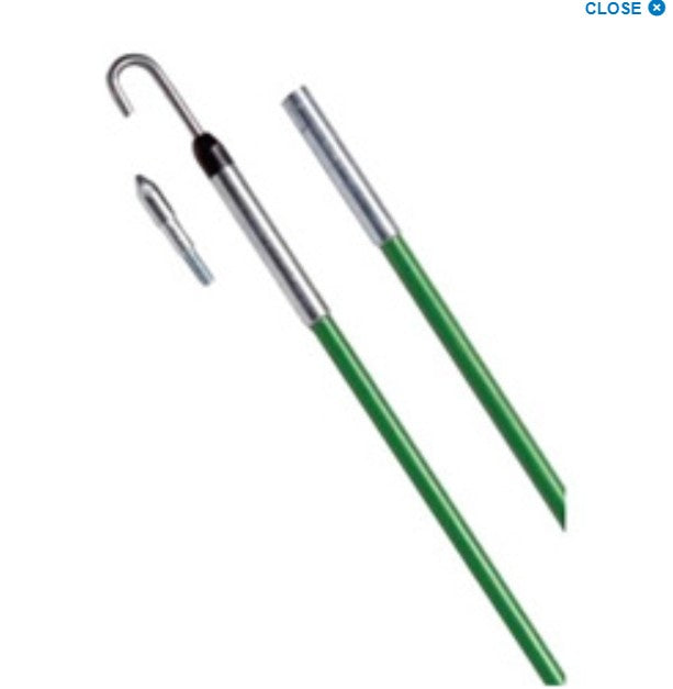 Tempo Communications 540-24 | EZ ReachTM Stix 24' (7.3 m) Kit with Bullet Nose and 3, “J” Hook Threaded Tips, Packaged in Clear Plastic Tube