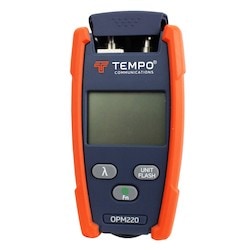 Tempo Communications OPM220 | Hanheld Optical Power Meter with High Power Range and 1Mw Visual Fault Locator