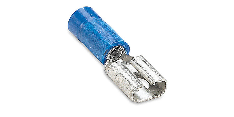 Thomas & Betts 14RB-250FCP | Disconnect Terminal, 16 AWG, 14 AWG, Vinyl Insulation, Partially Insulated Coverage, Blue, Brass