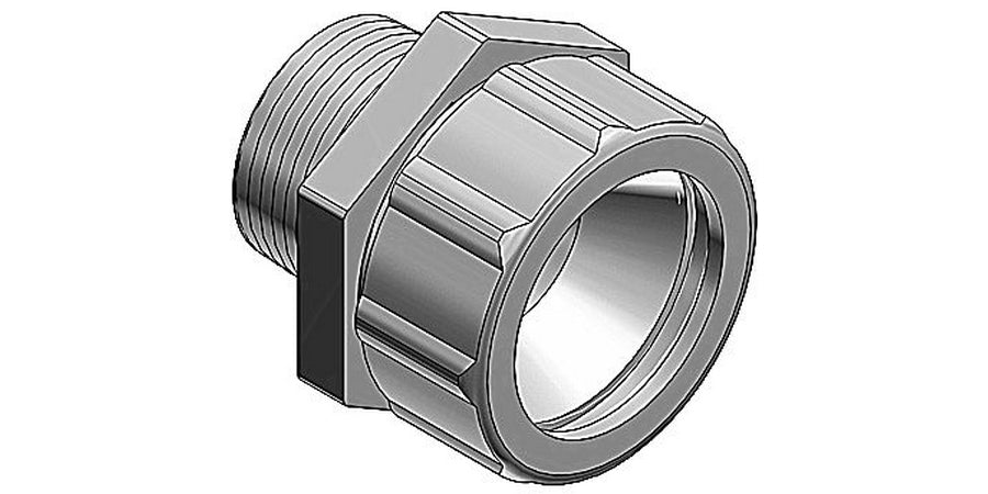 Thomas & Betts 2547 | Strain Relief Cord Connectors-Straight, 1 in., Zinc Die Cast, Metallic, 0.88 - 0.99 in. Cord Range
