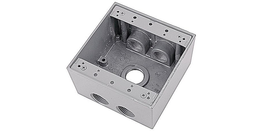 Thomas & Betts 2IHD5-2 | Weatherproof Box, 2, Aluminum Alloy, Silver, 4.5 in., 42 cu.in., 4.08 in. D