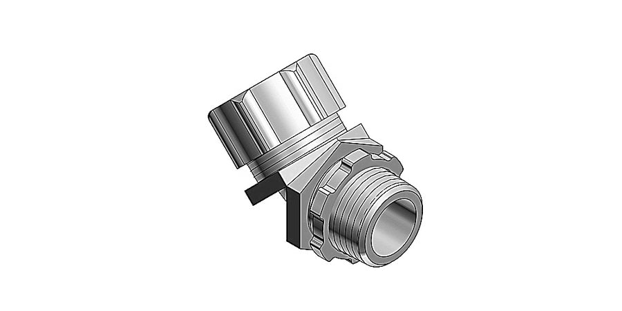 Thomas & Betts 5241 | Liquid Tight Connector, 3/8 in., Malleable Iron, Non-Insulated