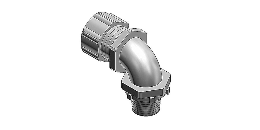 Thomas & Betts 5256 | Liquid Tight Connector, 1-1/2 in., Malleable Iron, 90°