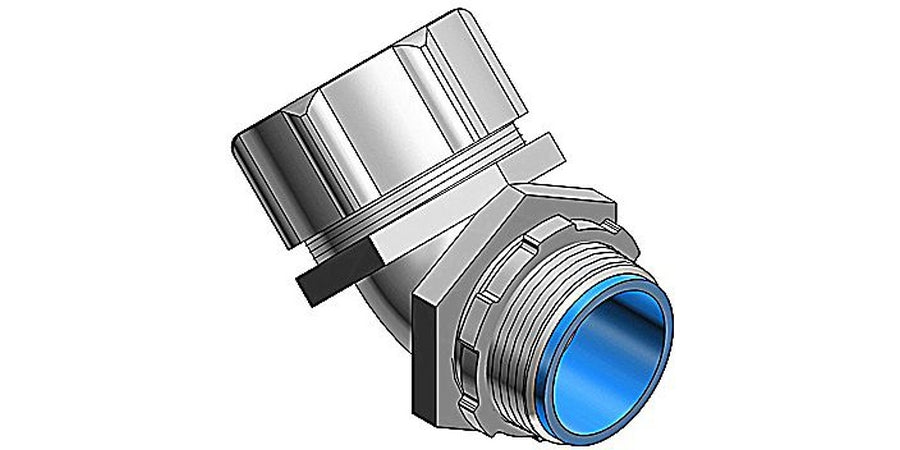 Thomas & Betts 5350 | Conduit Elbow, 45 Degree, Threaded, Liquid Tight Conduit, Malleable Iron, Trade Size 4 in.