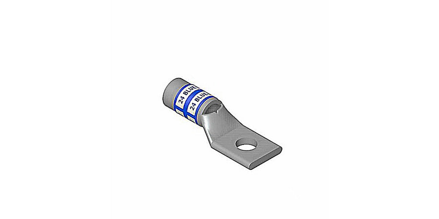 Thomas & Betts 54136 | Compression Lug, Standard Barrel, 1-Hole, 6 AWG Conductor, Wrought Copper, Blue Color Code