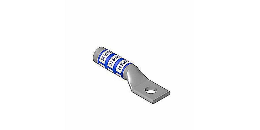 Thomas & Betts 54942BE | Compression Lug, Blind End, Long Barrel, 1-Hole, 2 AWG Conductor, Wrought Copper, Brown Color Code