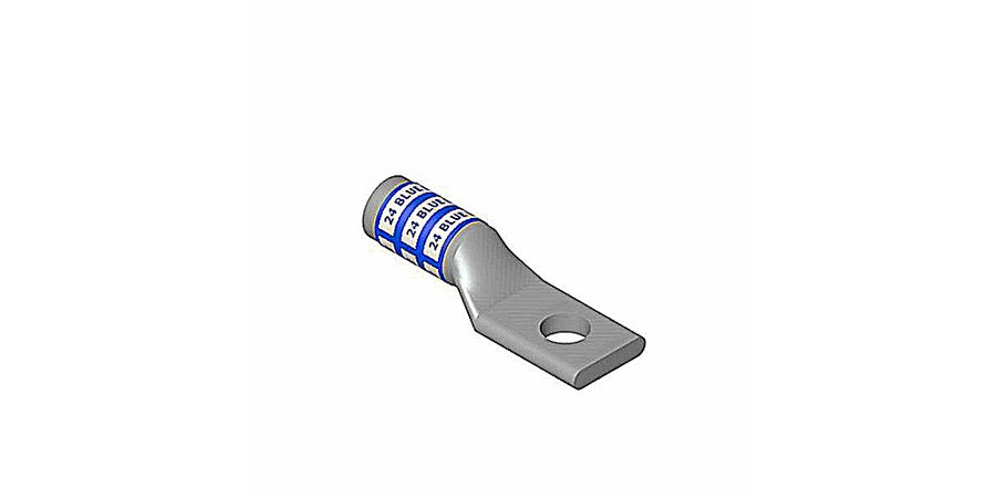 Thomas & Betts 60130 | Compression Lug, Blind End, Long Barrel, 1-Hole, 1/0 AWG Conductor, Wrought Aluminum, 50 Die Index