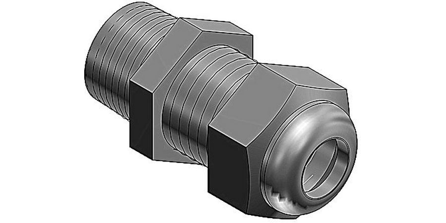 Thomas & Betts CC-NPT-38-G | Cable Gland, Nylon Body, 3/8 in., 0.197 in., 0.394 in., Straight, NPT Thread