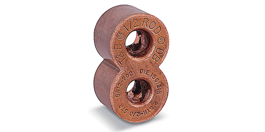 Thomas & Betts GR34-202 | Compression Ground Rod Tap Connector, Copper, 8 Shape, For Use With Cable Range 2 AWG - 2/0 AWG