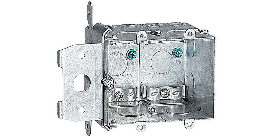 Thomas & Betts MB238ADJ | Switch Box, Steel, Number of Knockouts 8, 2 Gangs, Knockout Size 1/2 in.