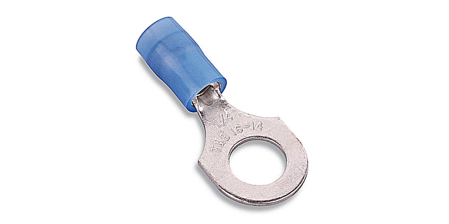 Thomas & Betts RB14-8 | Ring Terminal, No. 8 Stud, 18 AWG Minimum, 14 AWG Maximum, NY Insul., Copper