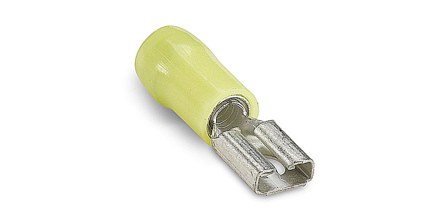 Thomas & Betts RC10-250F | Disconnect Terminal, 12 AWG, 10 AWG, Nylon Insulation, Partially Insulated Coverage, Yellow, Brass