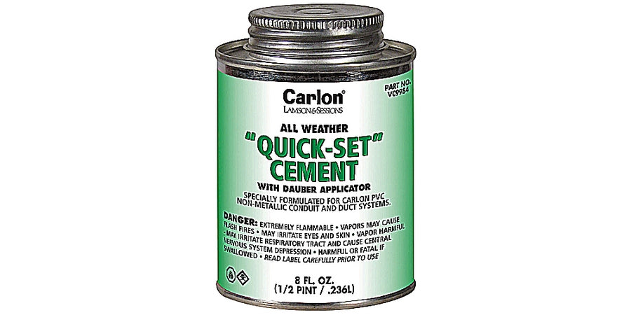 Thomas & Betts VC9982 | PVC Conduit Cement – 32 oz Quart, Quick Set, Clear, Dauber Applicator, -5°F to 100°F