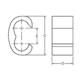 Thomas & Betts 54760 | Copper C-tap, Wire Range Main: 2/0-250, Branch 4/0-8, Plain Finish, Die Code 87H, Die Color Code Brown, Number Of Crimps 2