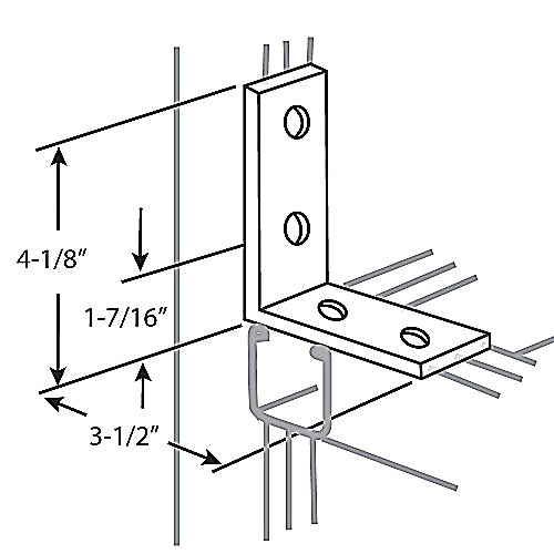Thomas & Betts AB205 EG | Slotted Angle Strut Fitting, 3-1/2 in. L