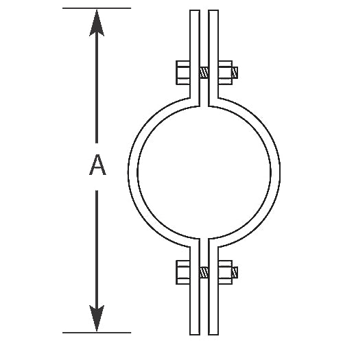 Thomas & Betts C720 1-1/4 | Clamp, Riser, Pipe Size 1-1/4 Inch, Width 9-7/8", Stock Size 1/4 x 1", Bolt Size 3/8" x 1-1/2", Steel