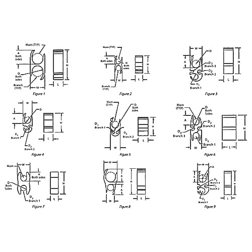 Thomas & Betts CHT2502-6 | Copper H-tap For Wire Range Main: 250-2 (4/0-2 Flex), Branch 250-2 (4/0-2 Flex), Purple 80R