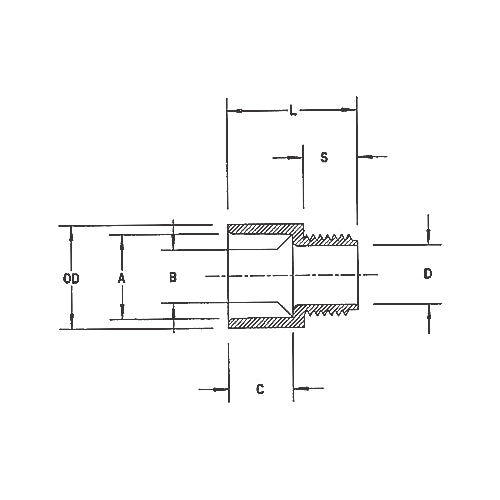Thomas & Betts E943F | Carlon Male Adapter, PVC, Schedule 40/80 Conduit, 1in.
