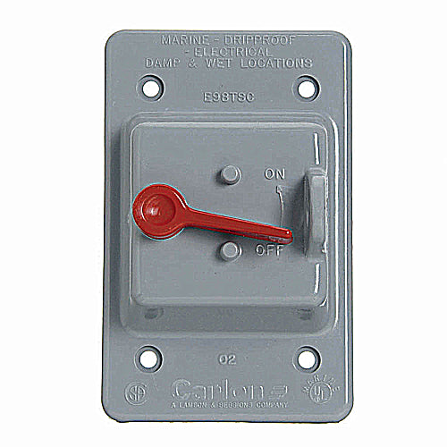 Thomas & Betts E98TSCN-CAR | Non-Metallic Box or Device-Mount Weatherproof Lever Switch Cover