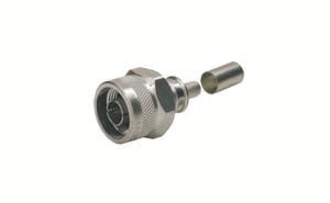 Times Microwave EZ-240-NMH-X | Straight Connector, Male Pin Plug, Silver, 50 Ohm, 6GHz, N
