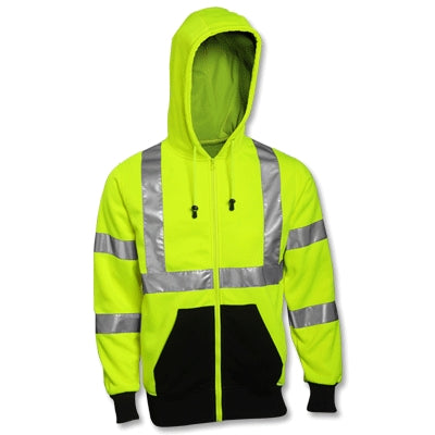 Tingley Rubber Corporation S78122.2X | Tingley Class 3 High-Vis Hooded Sweatshirt Fluorescent Lime, 2X-Large