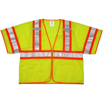 Tingley Rubber Corporation V70332.L-XL | Tingley Class 3 High-Vis Two-Tone Vest Fluorescent Lime, Large/X-Large