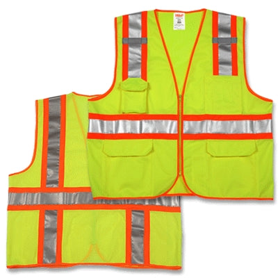 Tingley Rubber Corporation V73852.2X-3X | Tingley Class 2 High-Vis Two-Tone Surveyors Vest Fluorescent Lime, 2X-Large/3X-Large