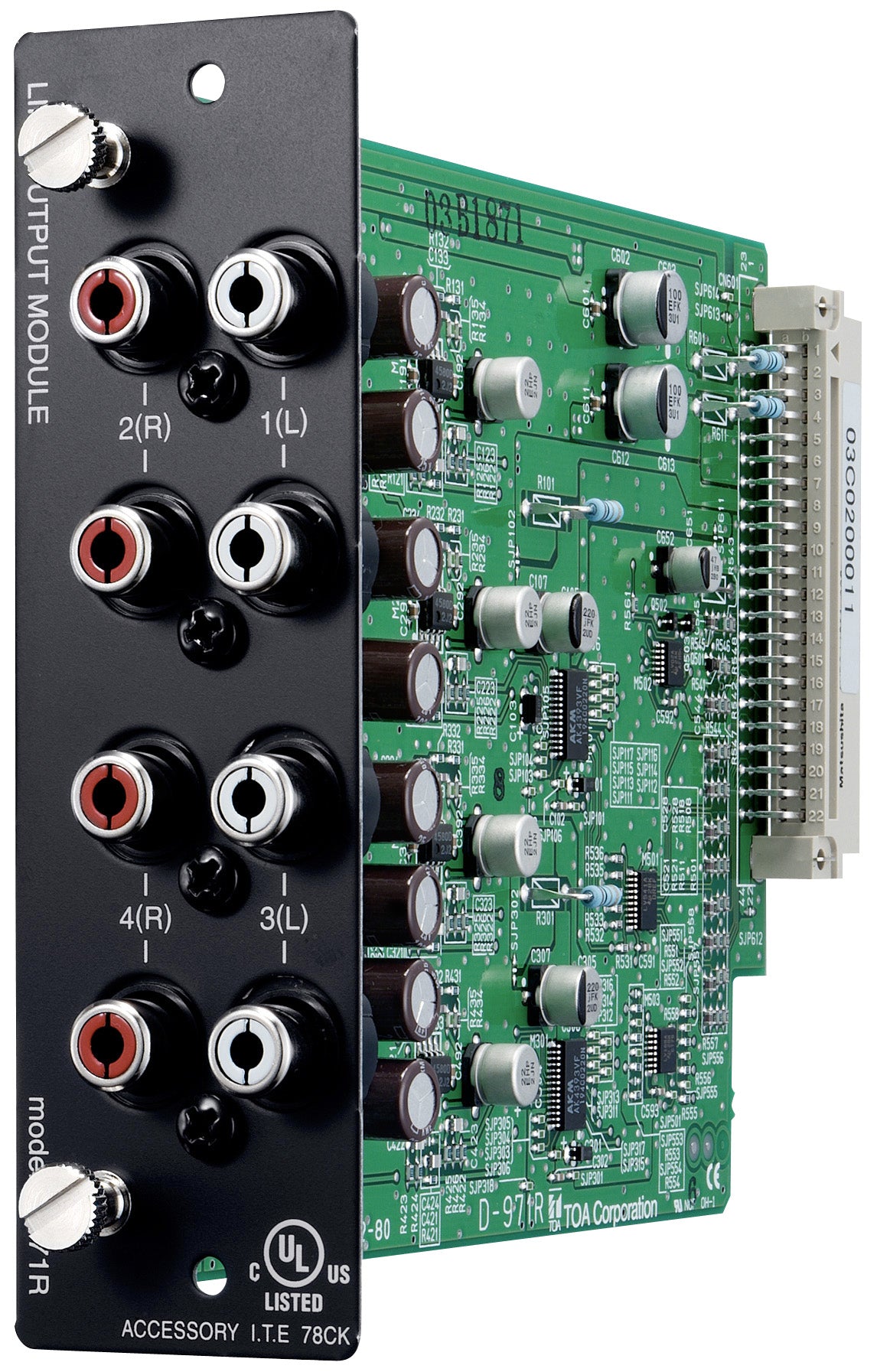 TOA Electronics D-971R - MODULE - 4 CH LINE O/P MODULE, RCA
