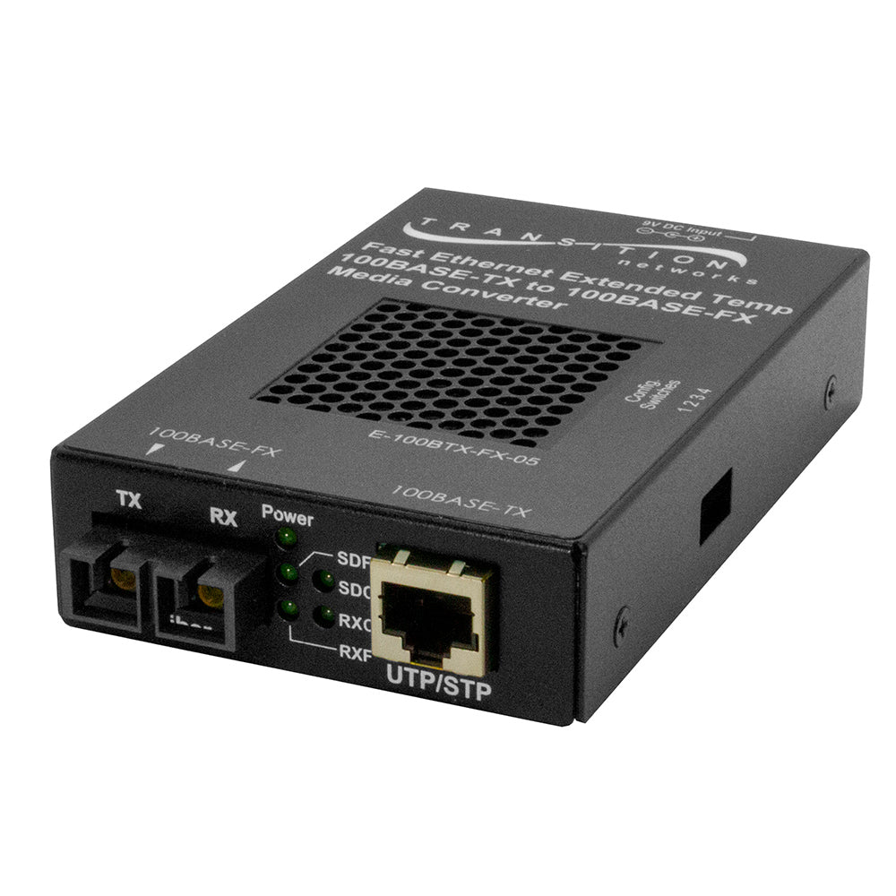 Lantronix E100BTXFX05SMHT | 100base-tx Rj45 To 100base-fx, 1310 Nm, Single-mode, Sc, 20 Km