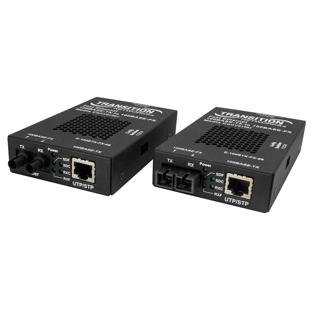 Lantronix E100BTXFX06SMNA | 100base-t Rj-45 To 100base-fx Sm Sc 20km