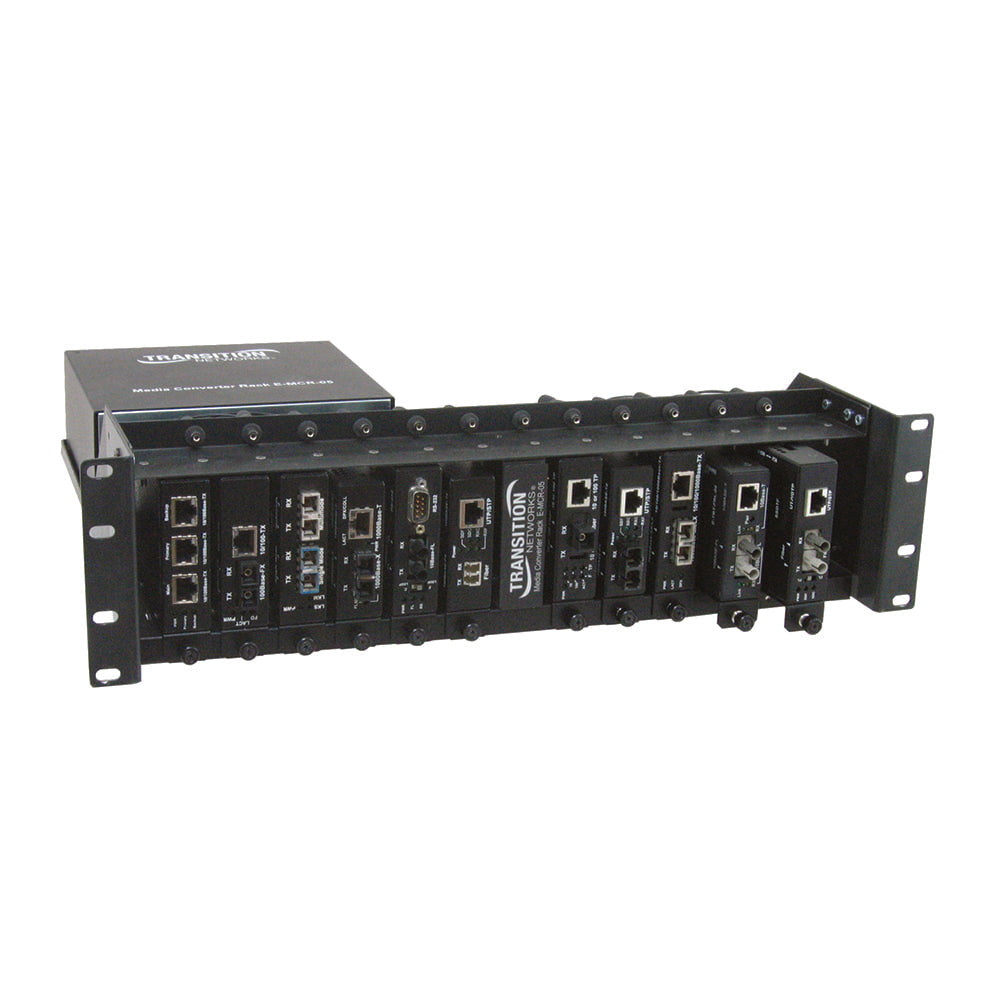 Lantronix E-MCR-05-NA | 12-slot Media Converter Rack