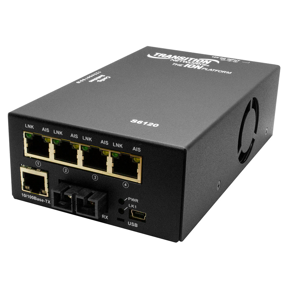 Lantronix S6120-1013-BR | S6120 Series Ion 4xt1/e1/j1 Copper To Fiber Network Interface Device With Ethernet, Port One: 1300 Nm Multimode (sc) [2 Km/1.2 Mi], Port Two: (4) Rj48 [1.5 Km/0.9 Mi] Plus 10/100base-tx (rj45) [100 M], Br
