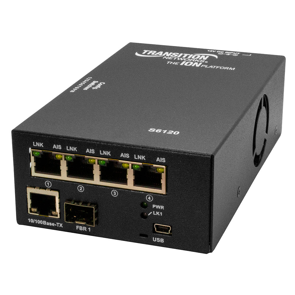 Lantronix S6120-1013-BR | S6120 Series Ion 4xt1/e1/j1 Copper To Fiber Network Interface Device With Ethernet, Port One: 1300 Nm Multimode (sc) [2 Km/1.2 Mi], Port Two: (4) Rj48 [1.5 Km/0.9 Mi] Plus 10/100base-tx (rj45) [100 M], Br