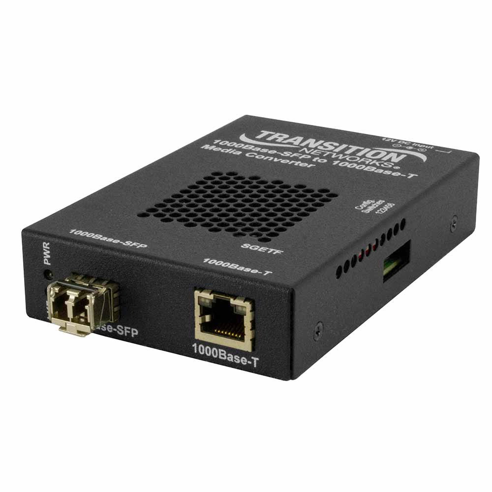Lantronix SGETF1013110NA | Gigabit Ethernet Stand-alone Media Converters 1000base-t (rj45) [100 M/328 Ft.] To 1000base-sx 850 Nm Multimode (sc) [62.5/125µm: 220 M/722 Ft.; 50/125µm: 550 M/1804 Ft.]