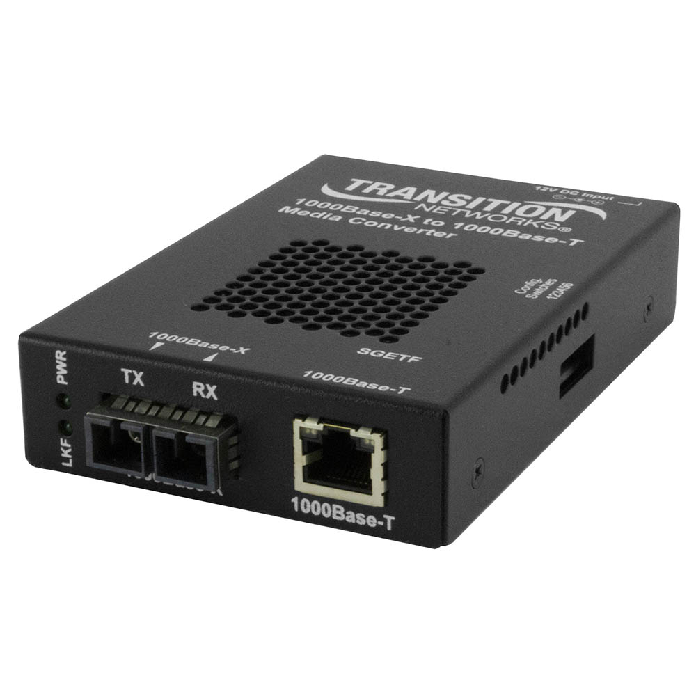 Lantronix SGETF1013110NA | Gigabit Ethernet Stand-alone Media Converters 1000base-t (rj45) [100 M/328 Ft.] To 1000base-sx 850 Nm Multimode (sc) [62.5/125µm: 220 M/722 Ft.; 50/125µm: 550 M/1804 Ft.]