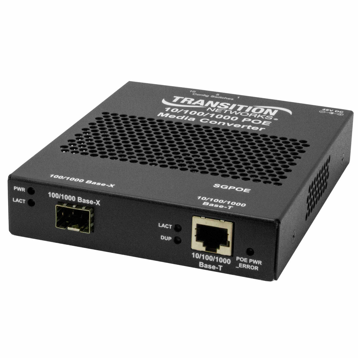 Lantronix SGPOE1039-100NA | Power Over Ethernet Pse Stand-alone Media Converters 10/100/1000base-t (rj45) [100 M/328 Ft.] To 1000base-sx 850 Nm Multimode (lc) [62.5/125 µm: 220 M/722 Ft.] Link Budget: 8.0 Db [50/125 µm: 550 M/1804 Ft.]