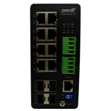 Lantronix SISGM1040284LRT | Managed Hardened Switch, (8)10/100/1000base-t, (4)100/1000 Sfp