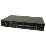 Lantronix SM12DP2XA-EU | Managed Gigabit Ethernet Fibre Switch, 12x100/1000base-x Sfp Slots, 2x1g/10gbase-x Sfp+ Slots, 2x10/100/1000base-t Rj-45 Ports, Eu Power Cord