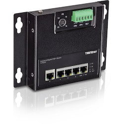 Trendnet TI-PG50F | 5-Port Industrial Gigabit Poe+ Wall-Mounted Front