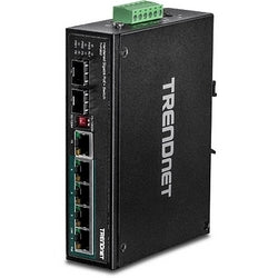 Trendnet TI-PG62 | 6-port Hardened Industrial Gigabit PoE+ DIN-Rail Switch